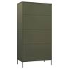 Stylish Olive Green Wardrobe - 90x50x180 cm Steel Storage