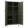 Stylish Olive Green Wardrobe - 90x50x180 cm Steel Storage