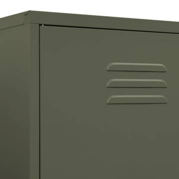 Stylish Olive Green Wardrobe - 90x50x180 cm Steel Storage