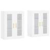 Stylish White Wall Mounted Cabinets - 2 pcs Set