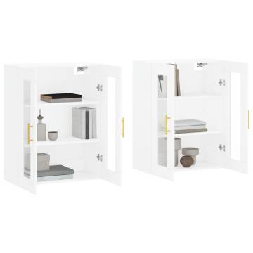 Stylish White Wall Mounted Cabinets - 2 pcs Set