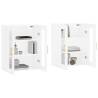 Stylish White Wall Mounted Cabinets - 2 pcs Set