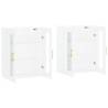 Stylish White Wall Mounted Cabinets - 2 pcs Set