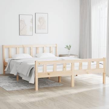 Solid Wood King Size Bed Frame 150x200 cm | Hipomarket