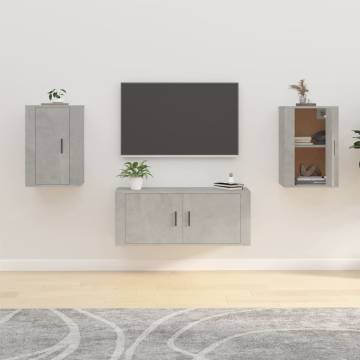 Wall Mounted TV Cabinets - Concrete Grey - 2 pcs - HipoMarket