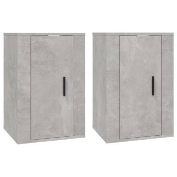 Wall Mounted TV Cabinets - Concrete Grey - 2 pcs - HipoMarket