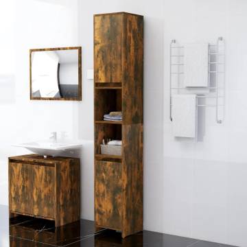 Bathroom Cabinet Smoked Oak 30x30x183.5 cm - Stylish & Spacious