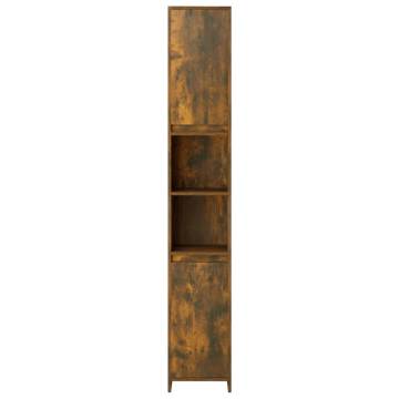 Bathroom Cabinet Smoked Oak 30x30x183.5 cm - Stylish & Spacious