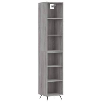 Stylish Highboard Grey Sonoma - 34.5x32.5x180 cm