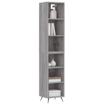 Stylish Highboard Grey Sonoma - 34.5x32.5x180 cm