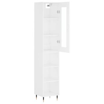 Elegant Highboard White 34.5x34x180 cm - Engineered Wood