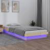 LED Bed Frame 75x190 cm Small Single Solid Wood Colour natural Size 75 x 190 cm 