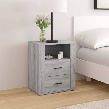 Trendy Grey Sonoma Bedside Cabinet - 50x36x60 cm