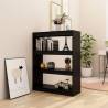 Solid Pinewood Book Cabinet/Room Divider - Black 100x30x103 cm