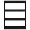 Solid Pinewood Book Cabinet/Room Divider - Black 100x30x103 cm