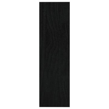 Solid Pinewood Book Cabinet/Room Divider - Black 100x30x103 cm