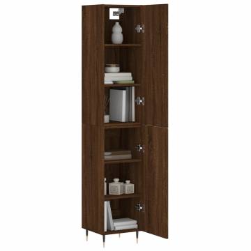 Stylish Highboard Brown Oak - 34.5x34x180 cm | HipoMarket