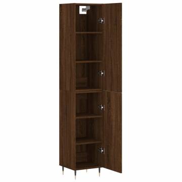 Stylish Highboard Brown Oak - 34.5x34x180 cm | HipoMarket