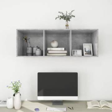 Wall-mounted TV Cabinet in Concrete Grey - Stylish Storage Solution