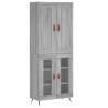 Stylish Highboard Grey Sonoma | Engineered Wood | Hipo Market