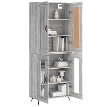 Stylish Highboard Grey Sonoma | Engineered Wood | Hipo Market