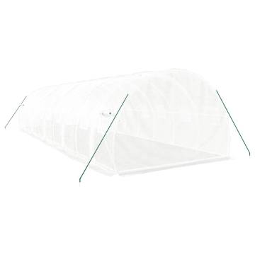 Greenhouse with Steel Frame White 30 m² - Durable & Spacious