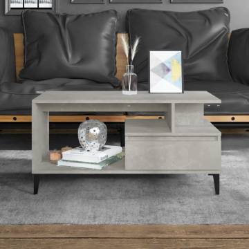 Elegant Coffee Table - Concrete Grey - 90x49x45 cm