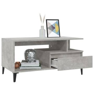 Elegant Coffee Table - Concrete Grey - 90x49x45 cm