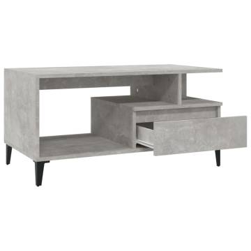 Elegant Coffee Table - Concrete Grey - 90x49x45 cm