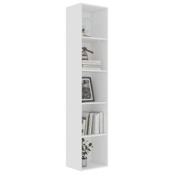 Stylish White Book Cabinet - Modern Design (40x30x189 cm)