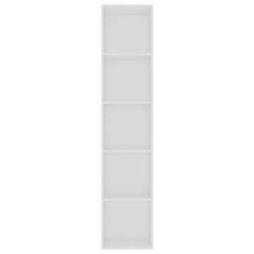 Stylish White Book Cabinet - Modern Design (40x30x189 cm)