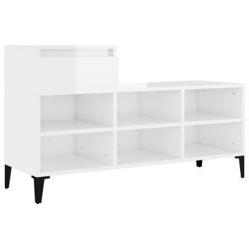 High Gloss White Shoe Cabinet | Stylish Storage Solution