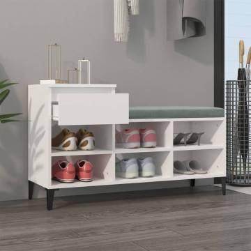 High Gloss White Shoe Cabinet | Stylish Storage Solution