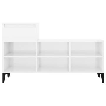 High Gloss White Shoe Cabinet | Stylish Storage Solution