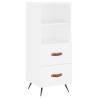 Stylish Highboard White - 34.5x34x180 cm Engineered Wood