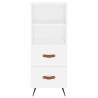 Stylish Highboard White - 34.5x34x180 cm Engineered Wood