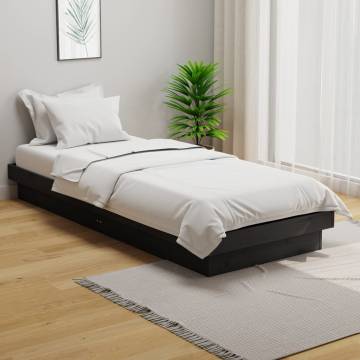 Bed Frame Grey Solid Wood 75x190 cm Small Single | HipoMarket