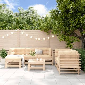 7 Piece Garden Lounge Set - Solid Wood Pine | HipoMarket