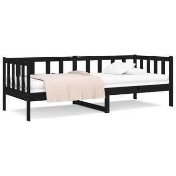 Day Bed Black 80x200 cm - Solid Pine Wood | HipoMarket