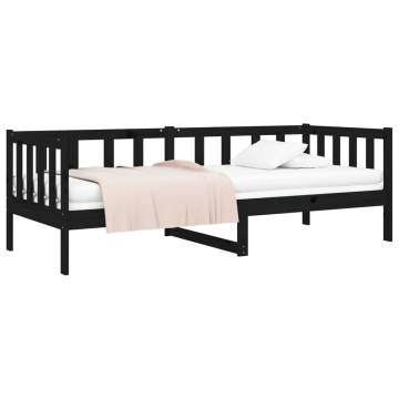 Day Bed Black 80x200 cm - Solid Pine Wood | HipoMarket