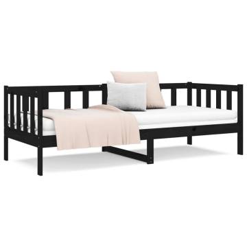 Day Bed Black 80x200 cm - Solid Pine Wood | HipoMarket