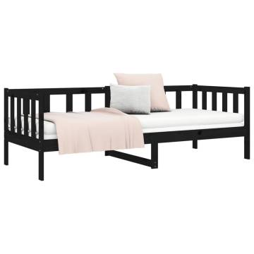 Day Bed Black 80x200 cm - Solid Pine Wood | HipoMarket