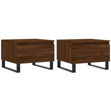 Elegant Brown Oak Coffee Tables - Set of 2 | HipoMarket