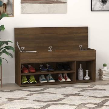 Shoe Bench Brown Oak 105x30x45 cm - Stylish Storage Solution