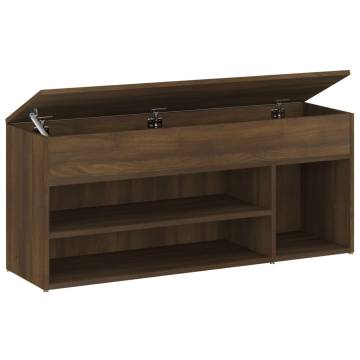 Shoe Bench Brown Oak 105x30x45 cm - Stylish Storage Solution