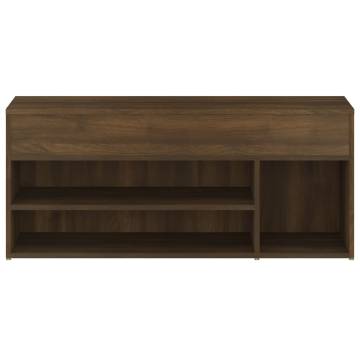 Shoe Bench Brown Oak 105x30x45 cm - Stylish Storage Solution