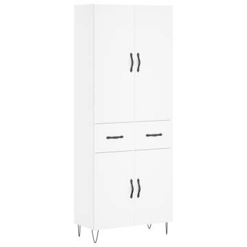 Stylish Highboard White 69.5x34x180 cm | Hipomarket