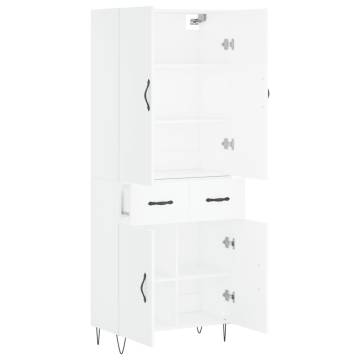 Stylish Highboard White 69.5x34x180 cm | Hipomarket