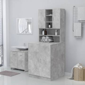 Washing Machine Cabinet Concrete Grey | Stylish Storage Solution