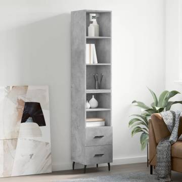 Highboard Concrete Grey - Stylish Storage Solution | HipoMarket